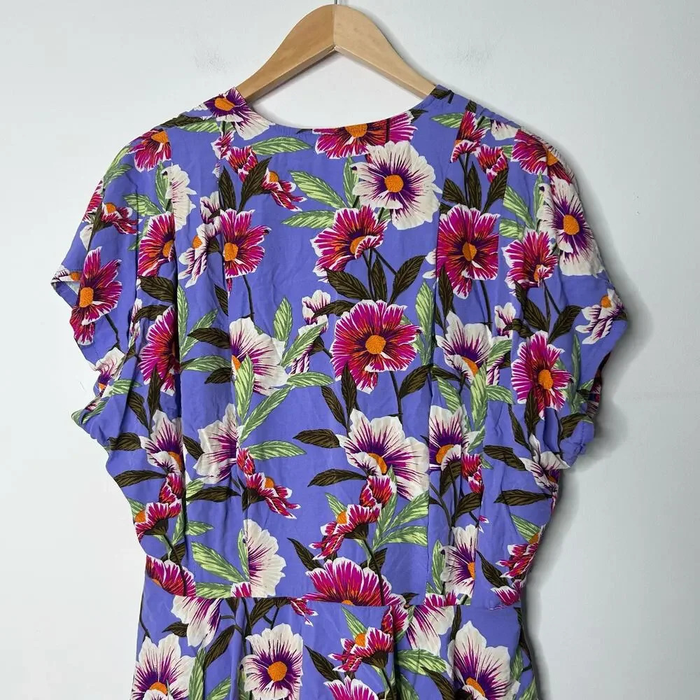 L*space Beachy Vibrant Floral‎ Wrap Dress Cover Up Women Small Bohemian Vacation - Picture 10 of 11